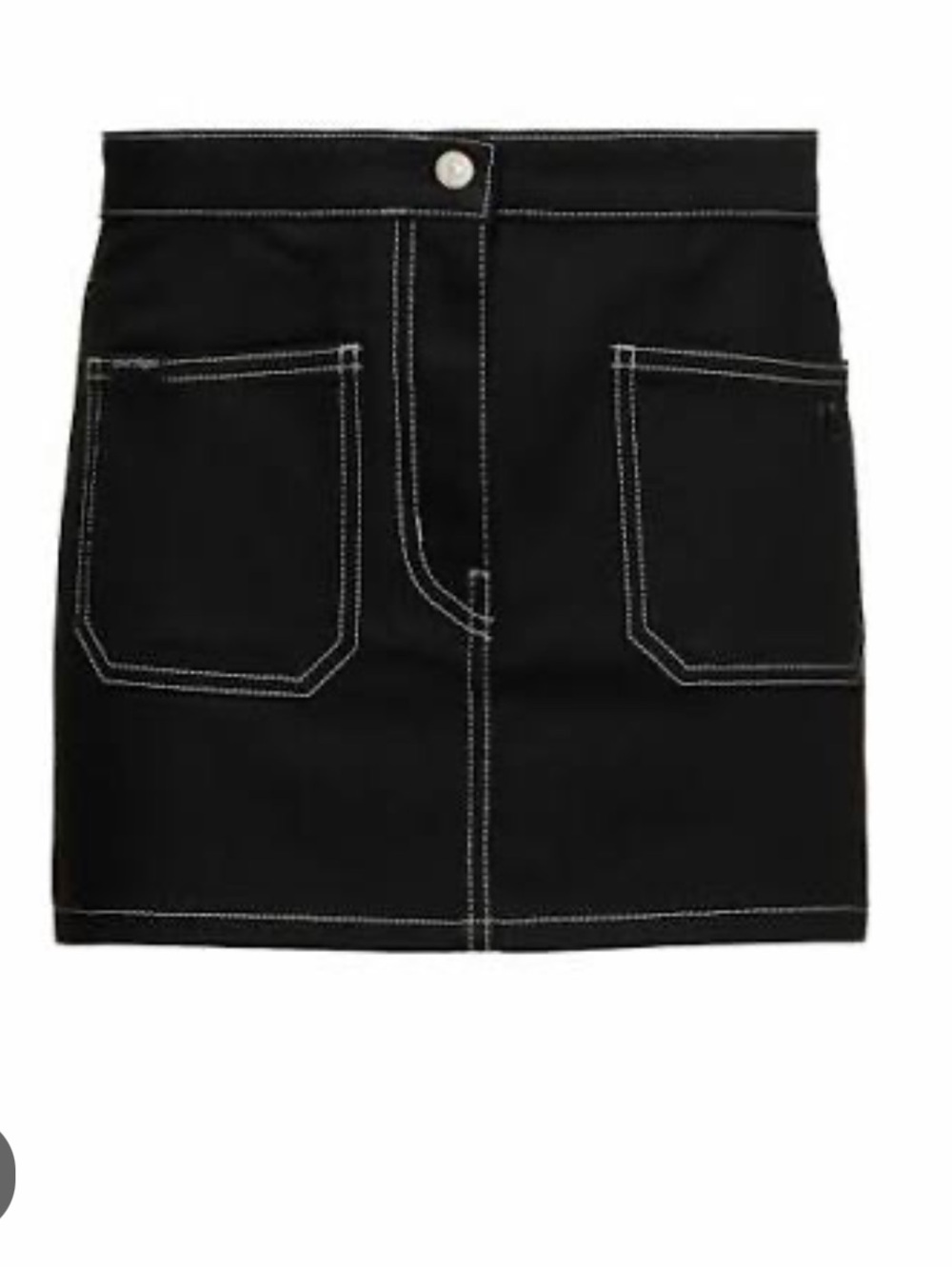 NWT Courreges Denim mini skirt black and white size 26